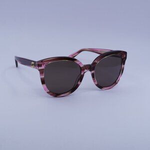 Gucci GG1315S 003 Sunglasses Pink Havana Cat Eye Frame, Brown Lenses
